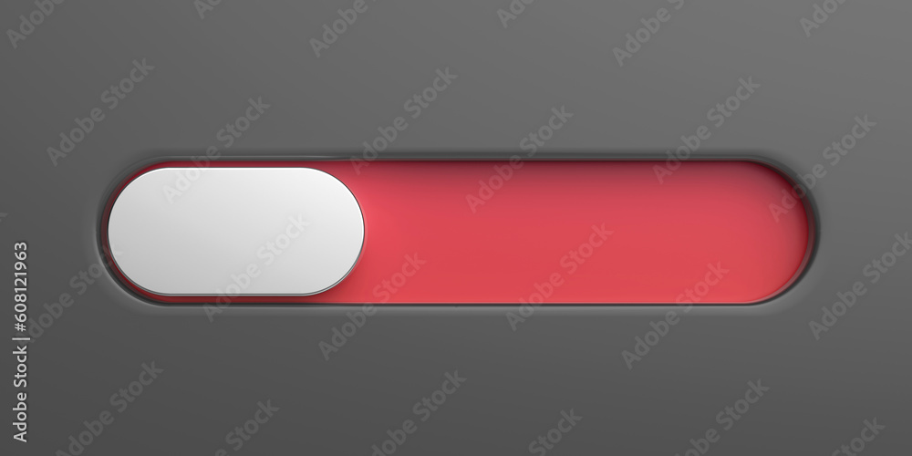 Metal slider toggle switch interface button