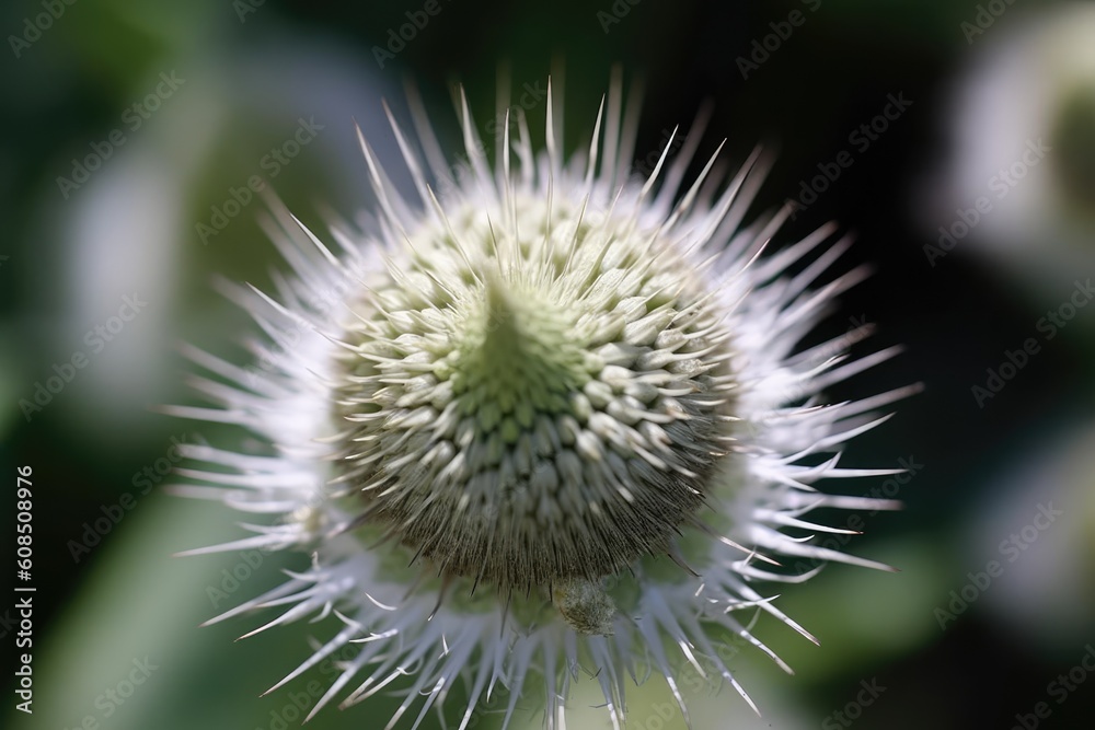 white-petaled flower in close-up view Generative AI