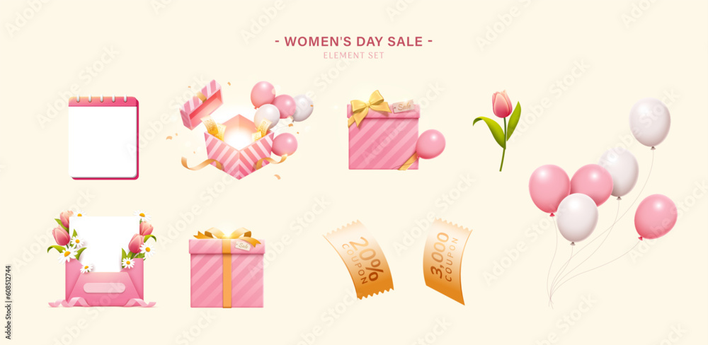 Womens day sale element set