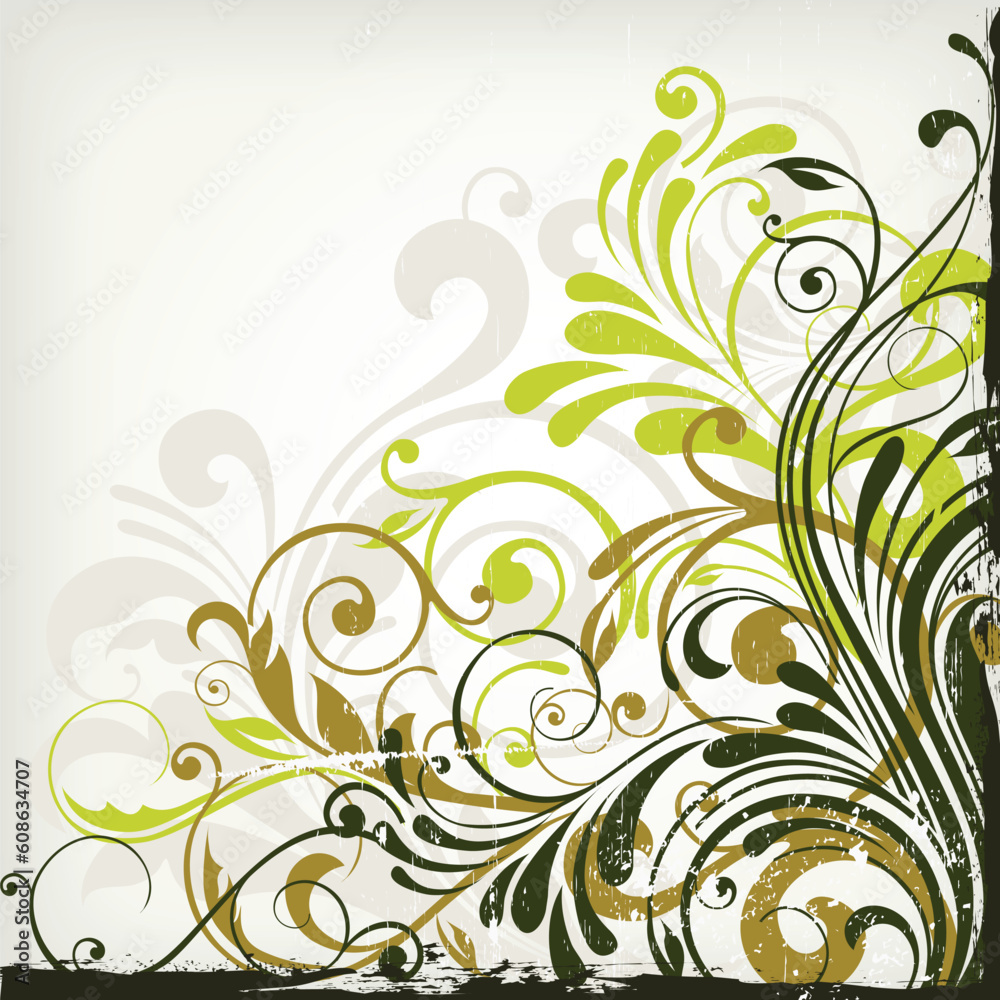 illustration drawing of floral background