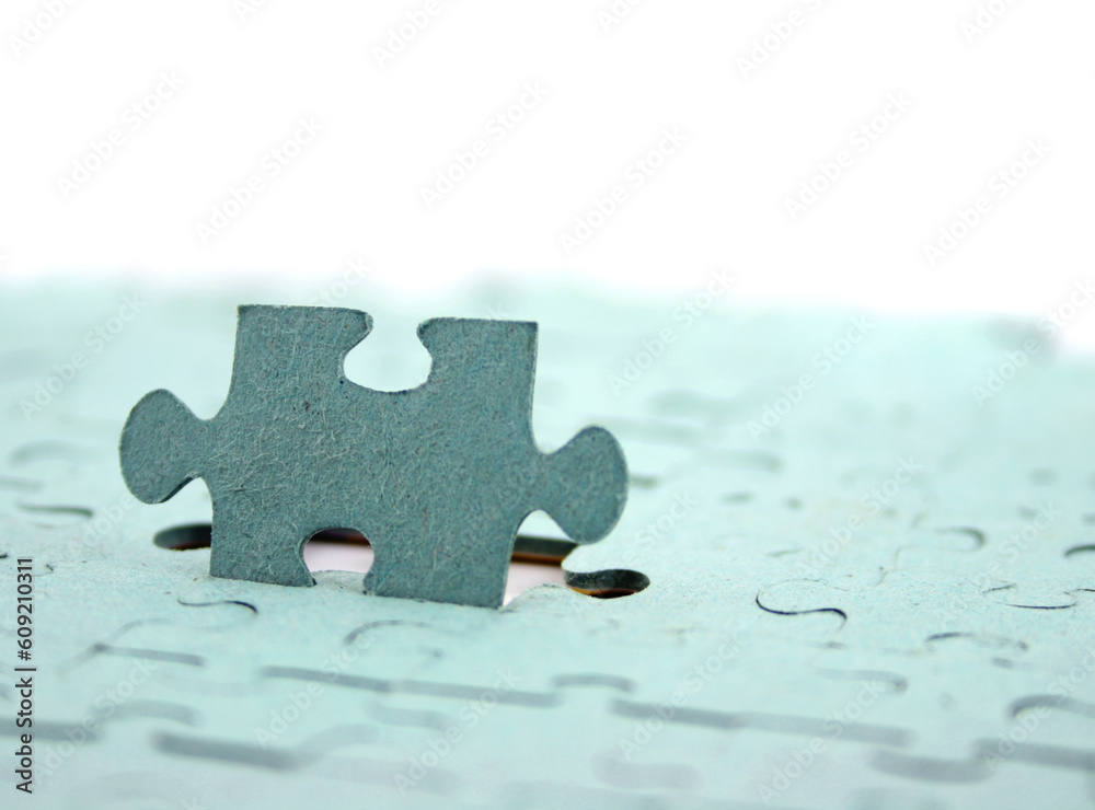 Close up of a Jigsaw with elements missing