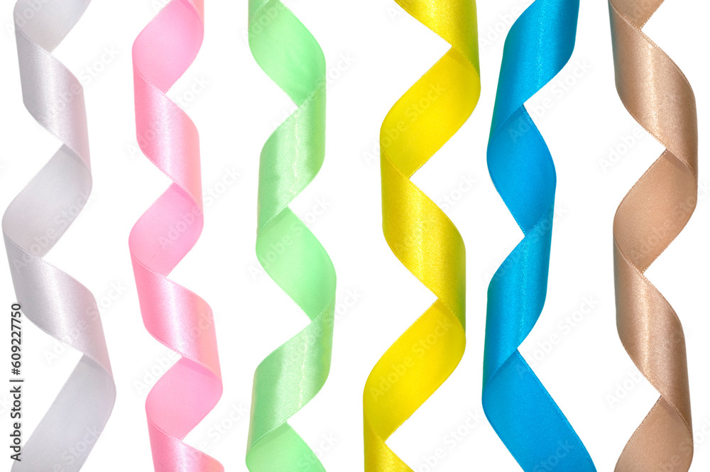 Colorful ribbon on white background