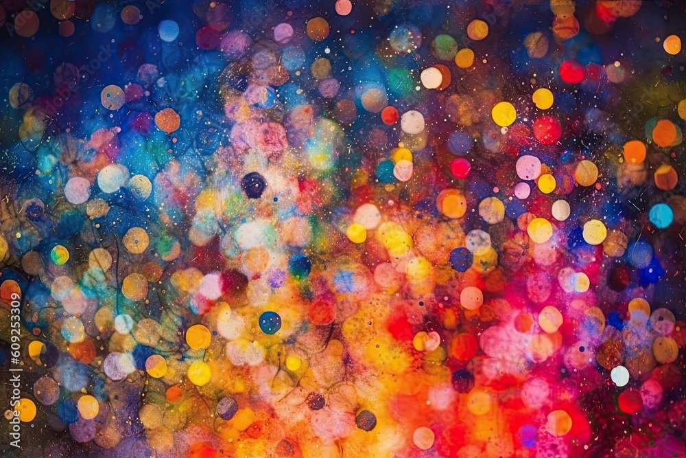 colorful abstract painting with various shapes and forms Generative AI