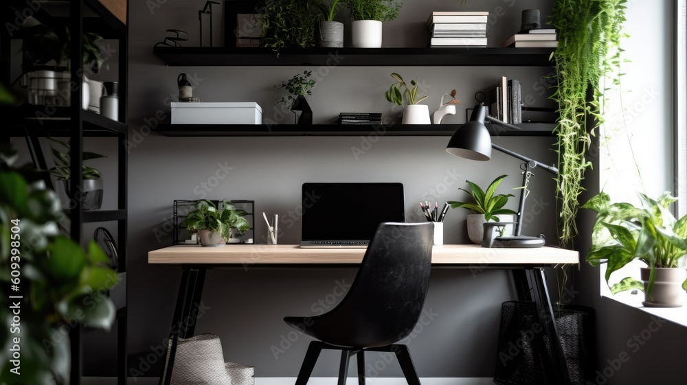 Inspiring office interior design Minimalist style Office featuring Simplicity architecture. Generati