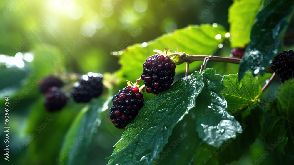 Ripe mulberries