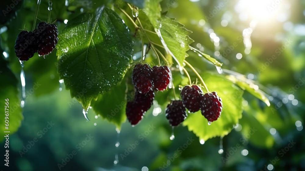 Ripe mulberries