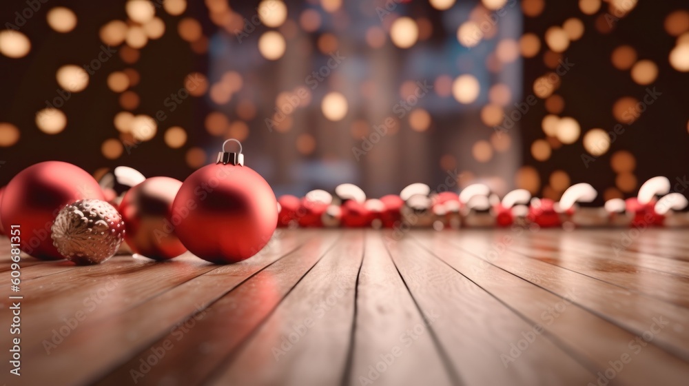 Merry Christmas empty background. Illustration AI Generative.