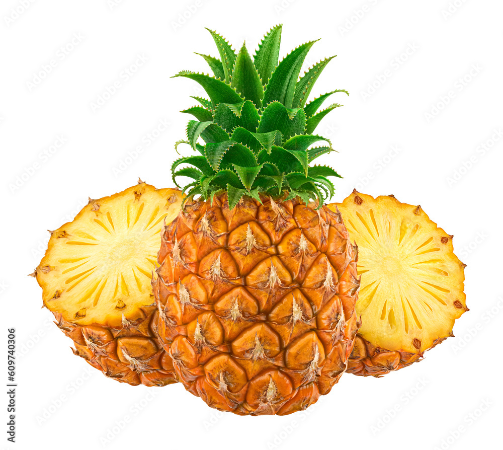 Pineapple isolated on white background, full depth of field