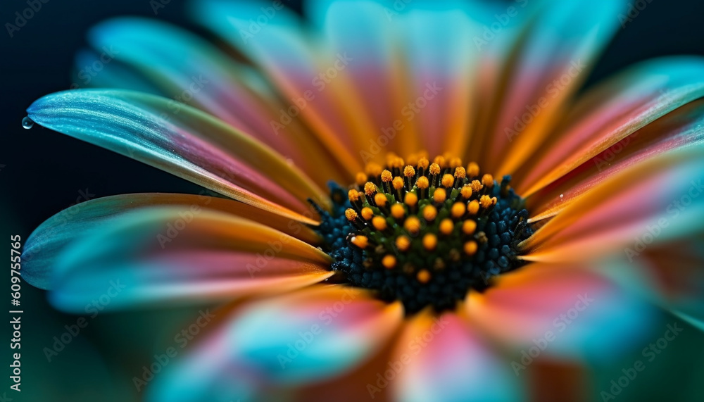 Vibrant gerbera daisy in dewy meadow showcases natural beauty outdoors generated by AI