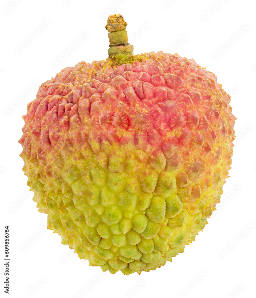 Chinese Green Lycheeon white background, Green Lychee or Chinese Cherry fruit isolated on white back