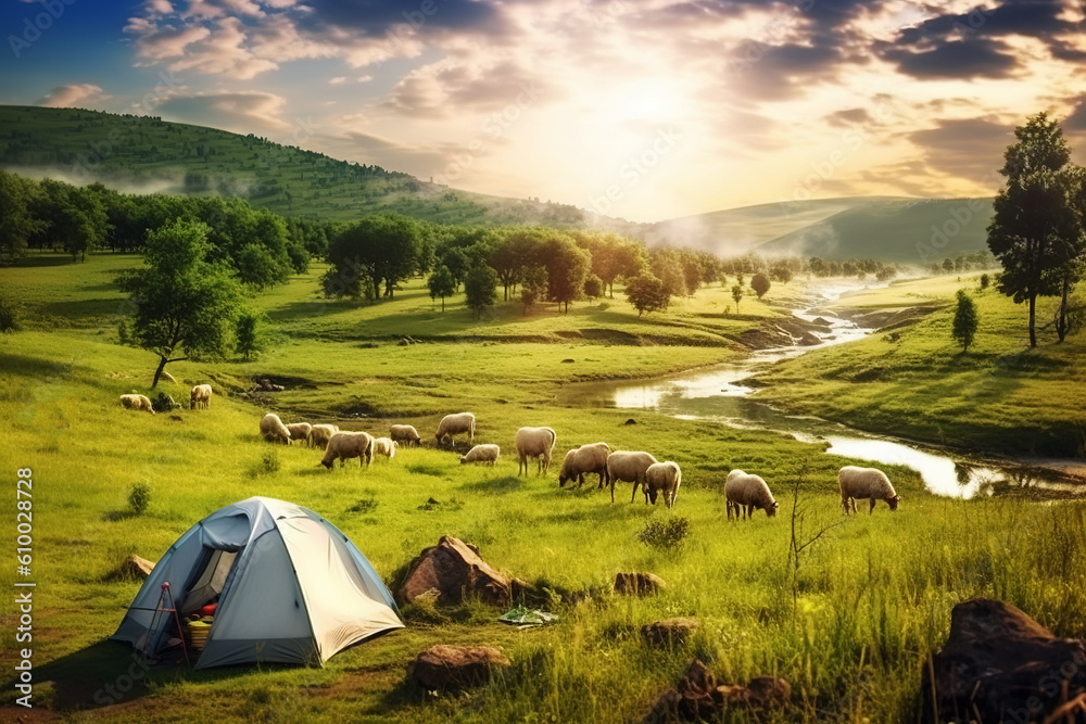 Enjoy life outdoors in a large tent