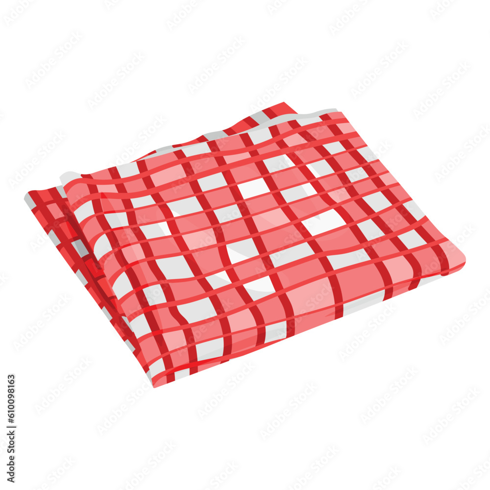 Folded plaid on white background