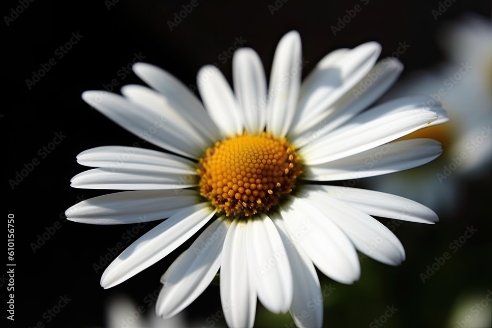 close up view of a white flower with a yellow center Generative AI