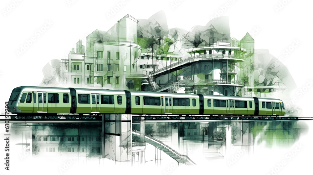 The concept of a city railway system, indicative of a sustainable transportation project. The move t