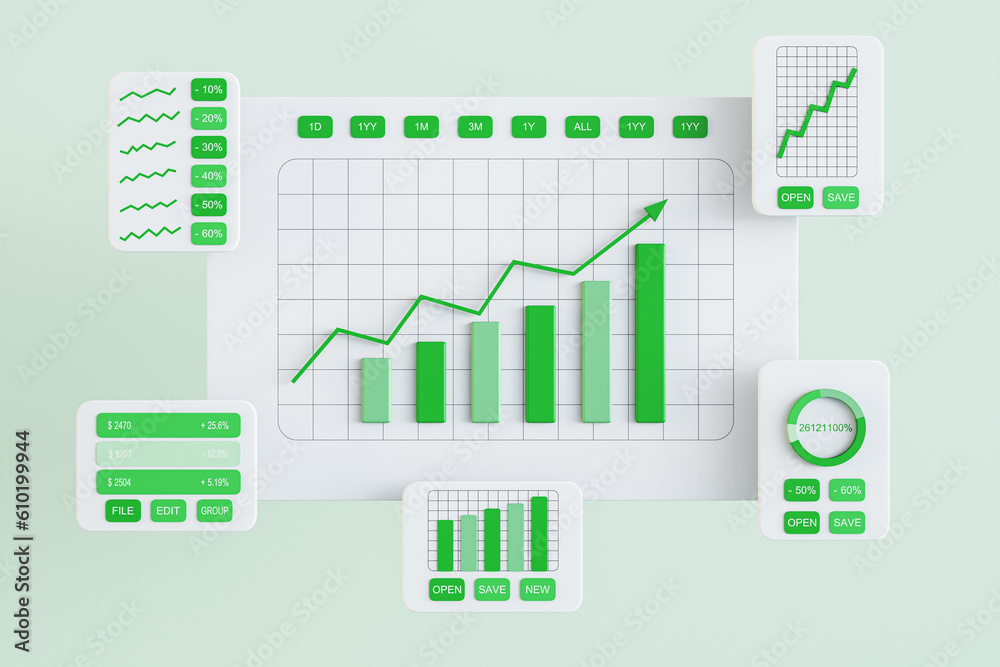 3d financial diagram