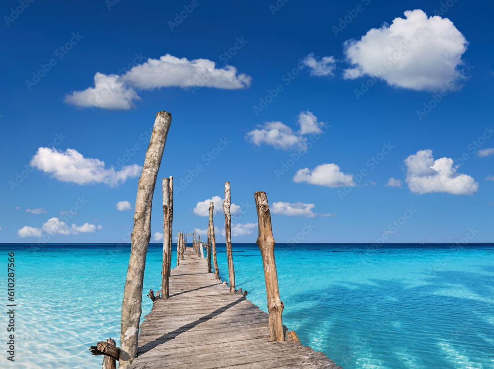 Wooden pier on the beach