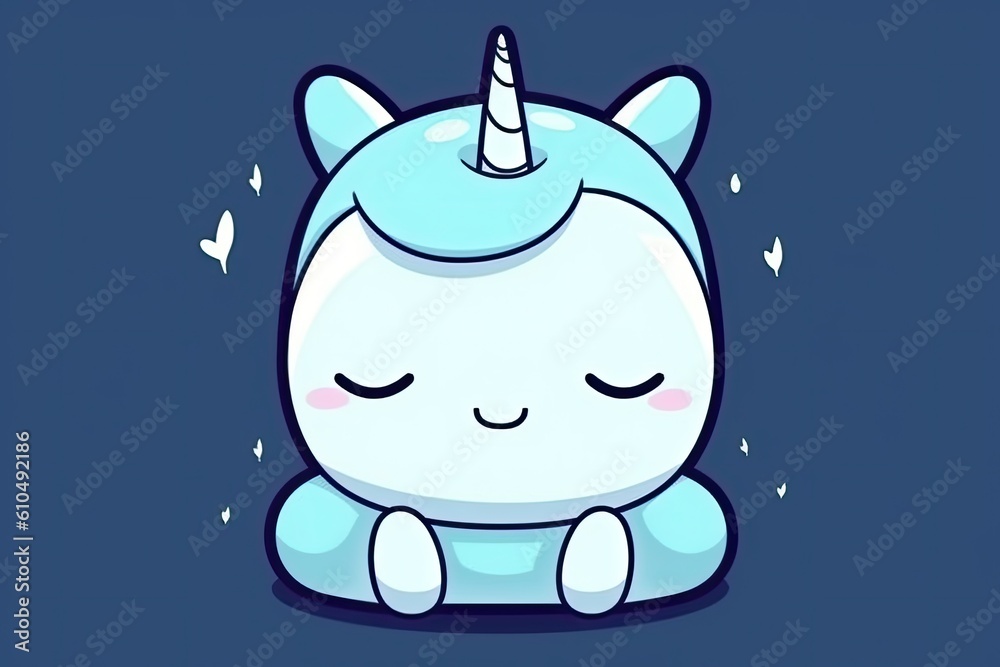 cute unicorn with a magical horn Generative AI