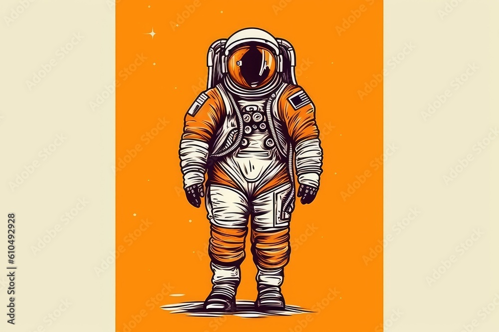 an astronaut standing in a space suit on an alien planet Generative AI