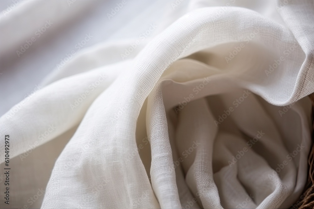 white fabric texture close up Generative AI