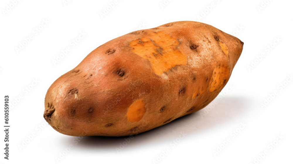 Isolated, rough brown Sweet Potato on white