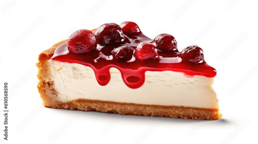 Slice of Cheesecake on white