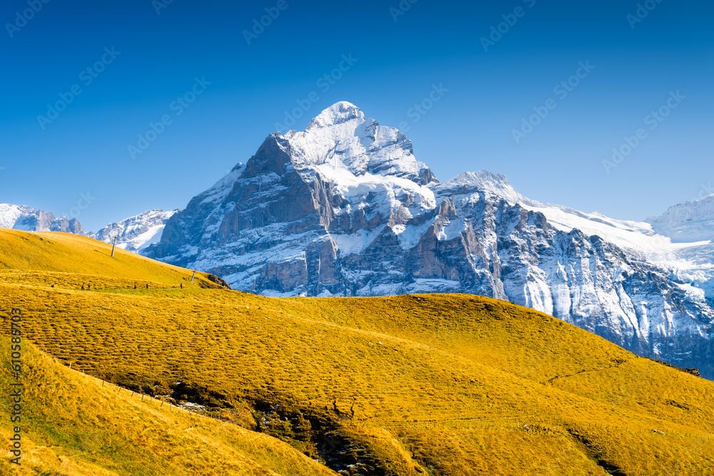 Mountain scenery in the summertime. A place for mountain hiking with a beautiful view. Mountains and