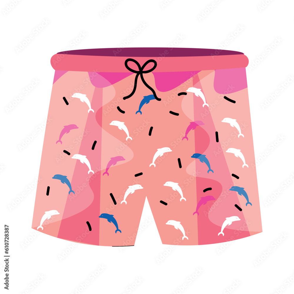 Boyish swimming trunks on white background