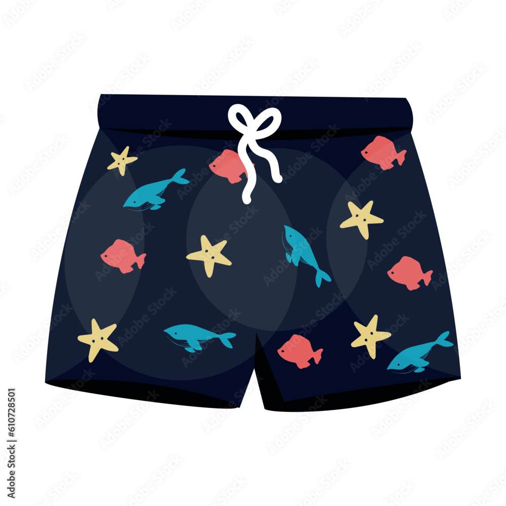 Boyish swimming trunks on white background