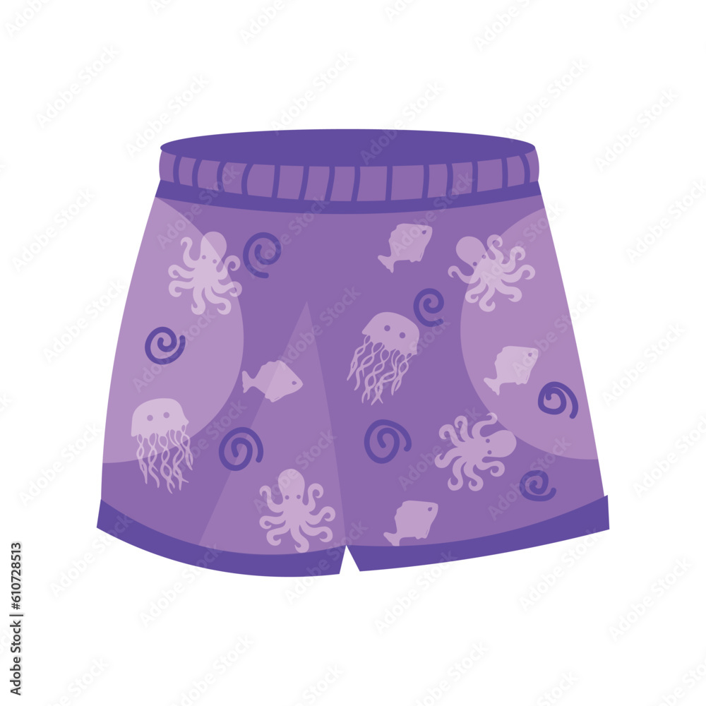 Boyish swimming trunks on white background