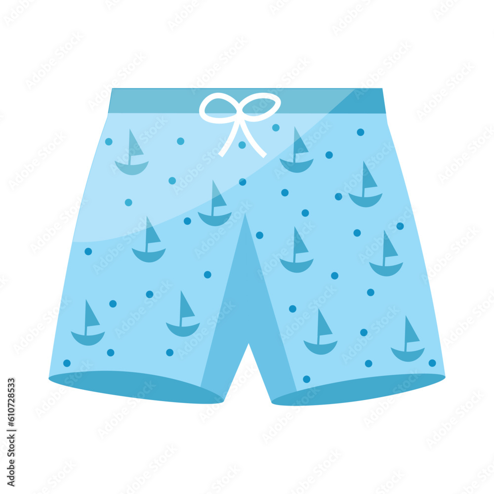 Boyish swimming trunks on white background