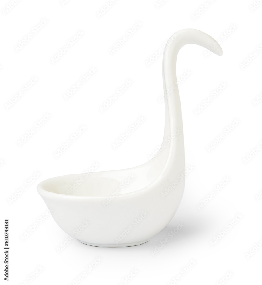 Ceramic gravy boat isolated on white background