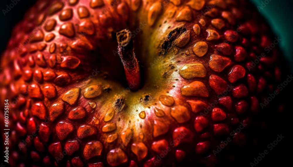 Ripe apple, fresh and healthy, a gourmet snack in nature generated by AI