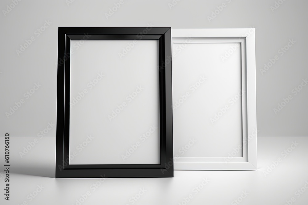 two contrasting picture frames placed side by side. Generative AI