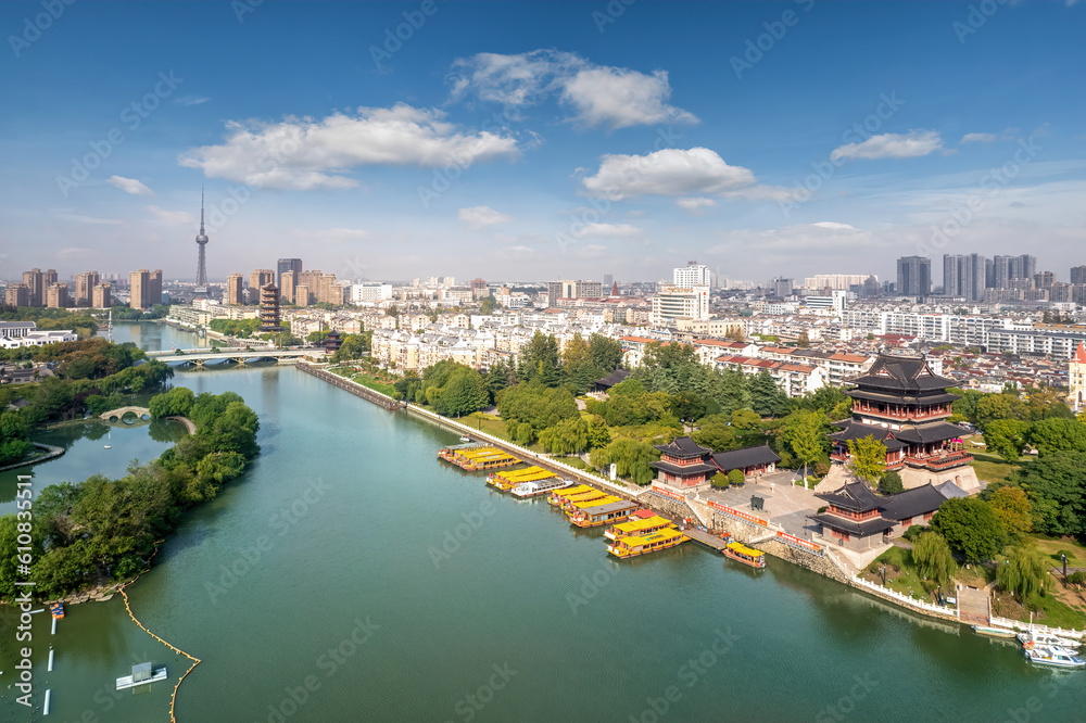 Cityscape of Taizhou, Jiangsu, China