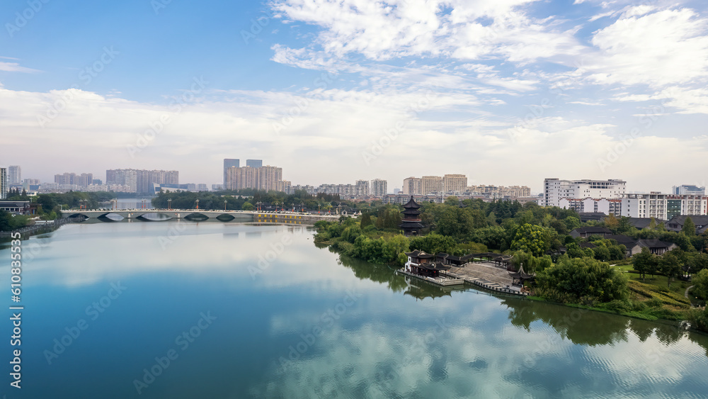 Cityscape of Taizhou, Jiangsu, China