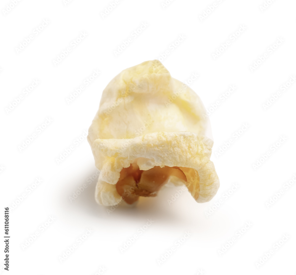 Crispy popcorn on white background