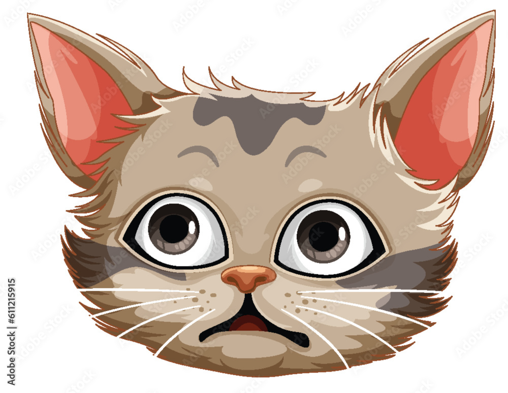 Cute cat face cartoon