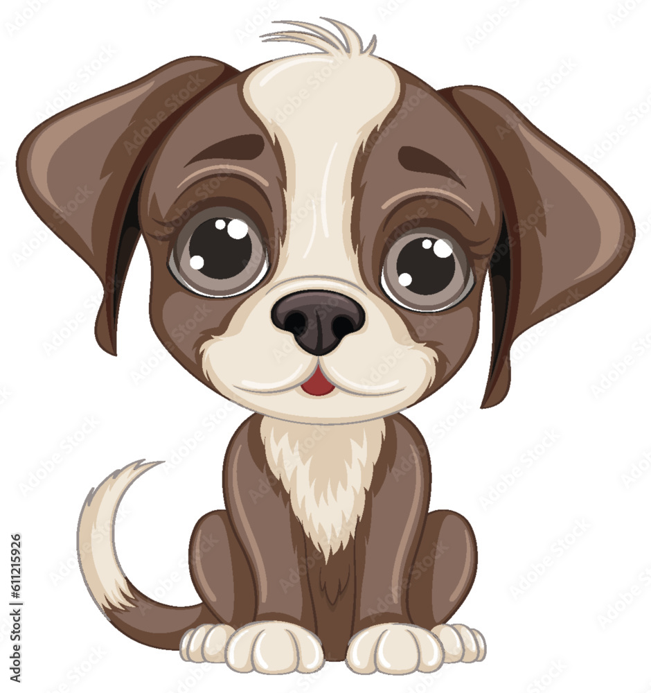 Cute dog cartoon isolated sitting