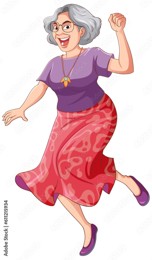 Happy Middle Age Woman Dancing