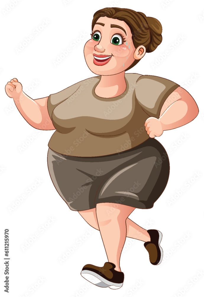 Overweight Woman in Workout Outfit