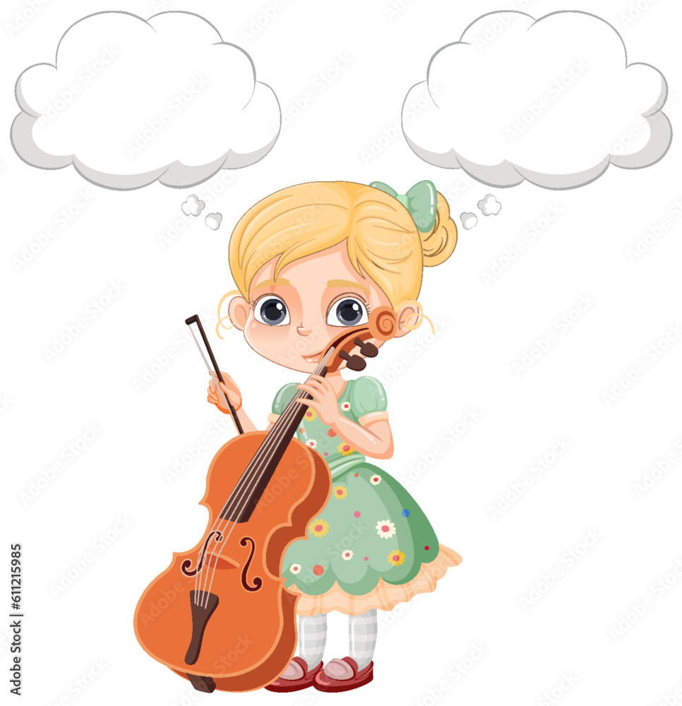 Cute Girl Playing Cello