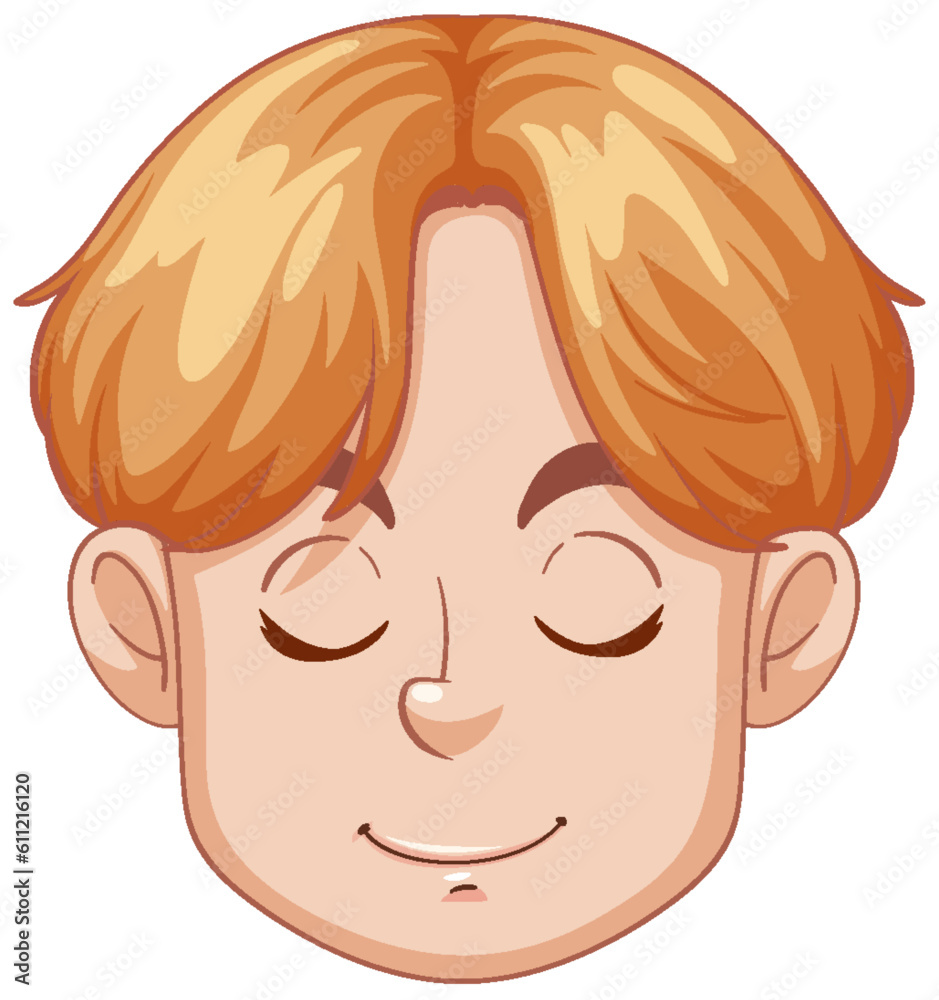 Male cartoon face closing his eyes