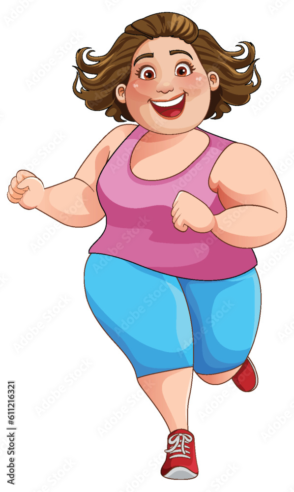 Overweight Woman in Workout Outfit