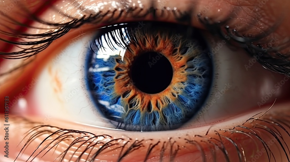 A human blue eye realistic beautiful. Eye. Generative Ai