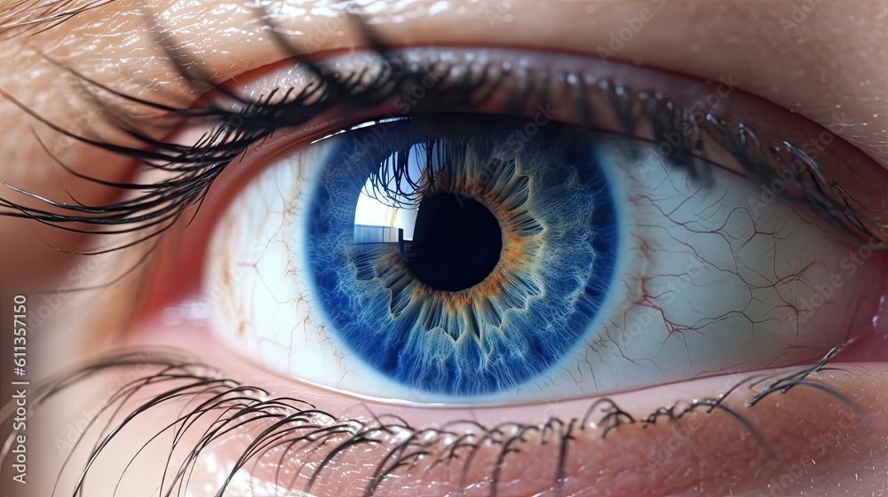 A human blue eye realistic beautiful. Eye. Generative Ai