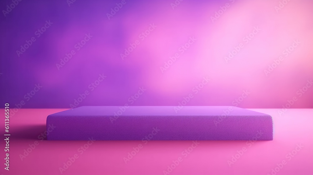 Podium mockup or pedestal and purple color background for product showcase and presentation, AI gene