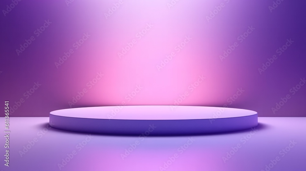 Abstract purple color background for product presentation, AI generated.