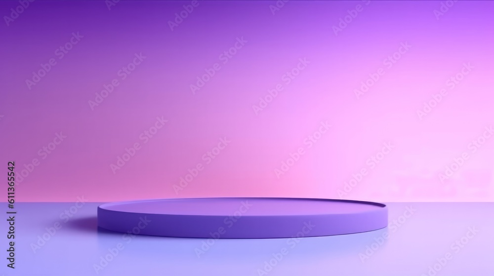 Abstract purple color background for product presentation, AI generated.