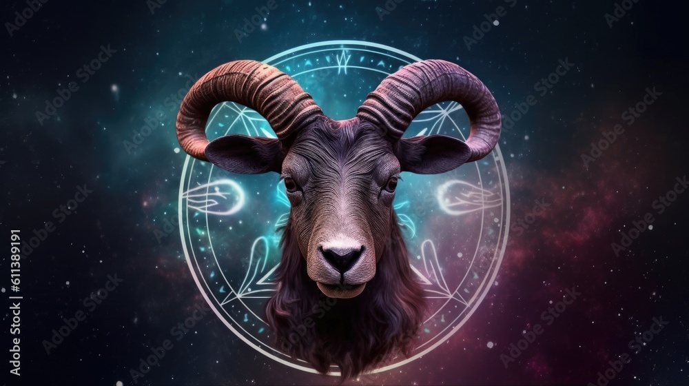 Astrology calendar. Capricorn magical zodiac sign astrology. Esoteric horoscope and fortune telling 