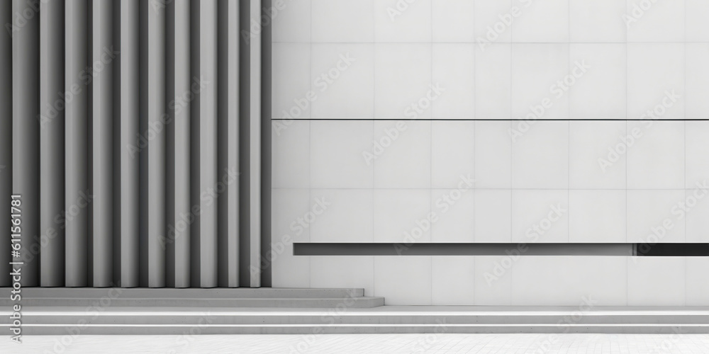 Minimalistic metropolitan exterior. Simple abstract urban concept. Generative AI